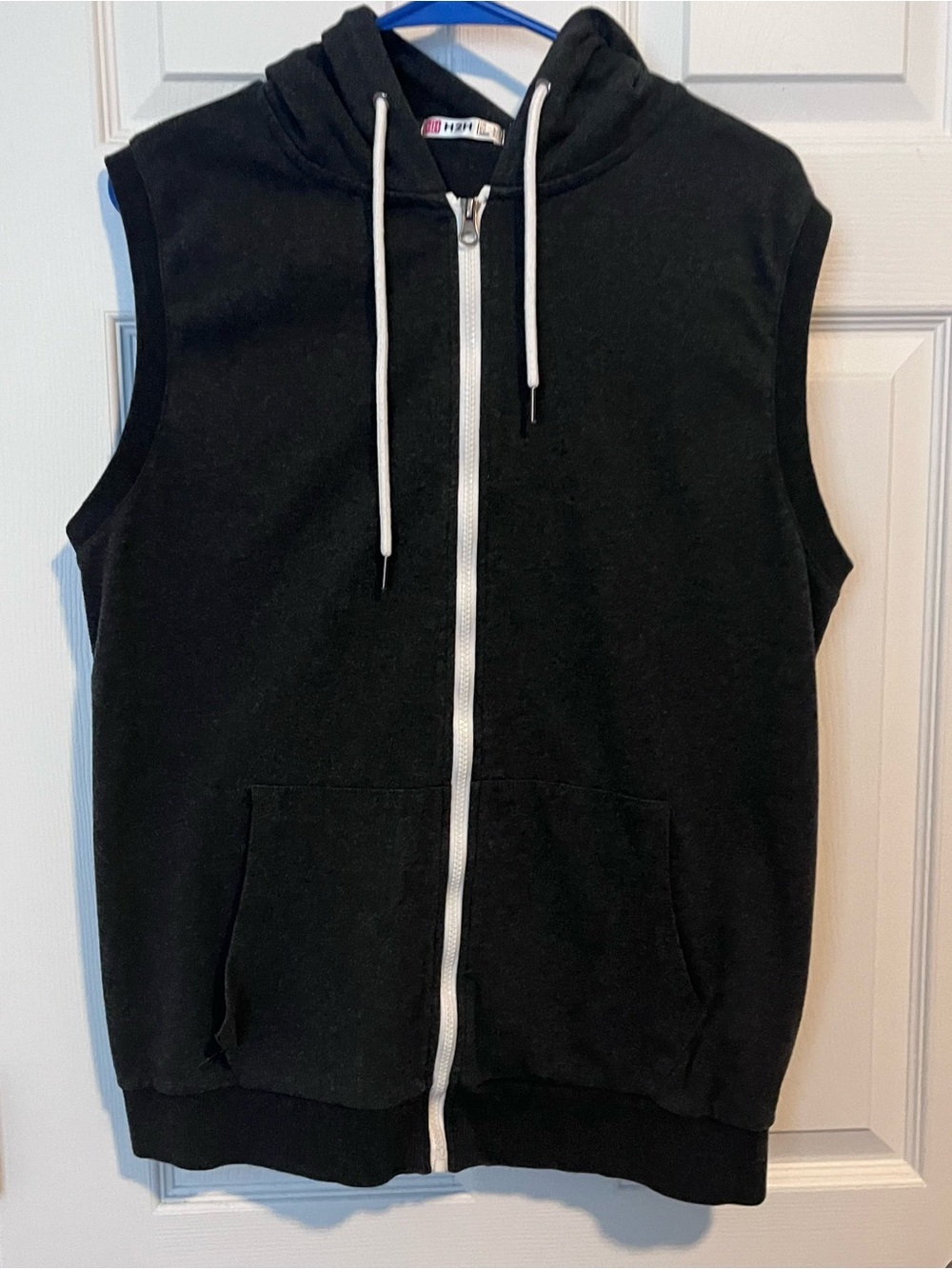 H2H Sleeveless Dark Grey Front Zip Hoodie Size L Full Zip Jacket